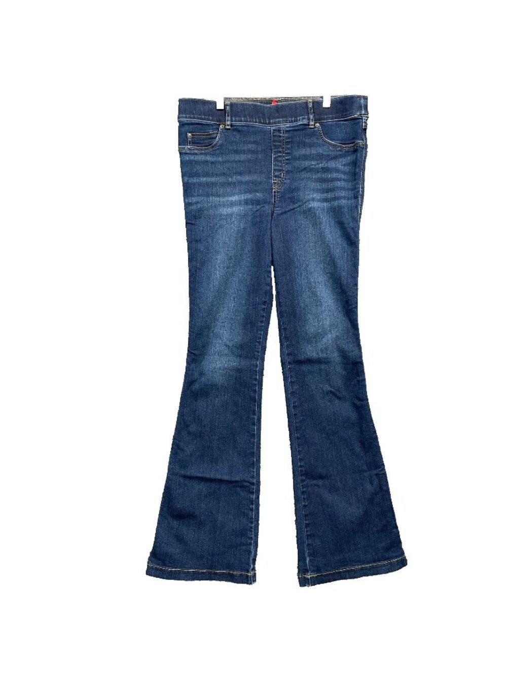 SPANX EveryWear Flare Jeans Womens XL Dark Wash High Rise Pull On Shaping Boho